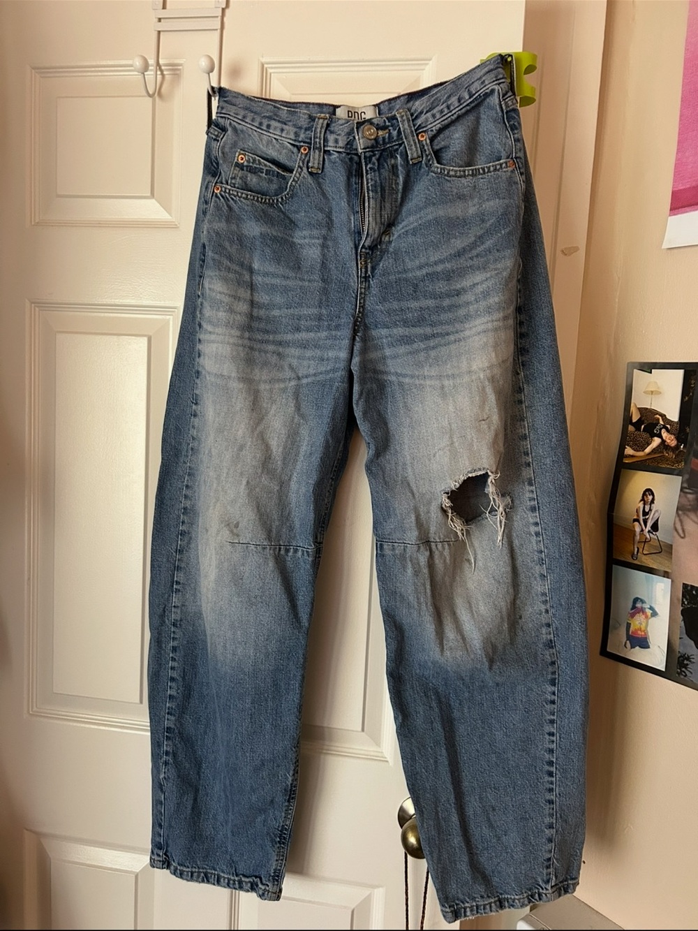 Vintage Washed Distressed Blue Jeans